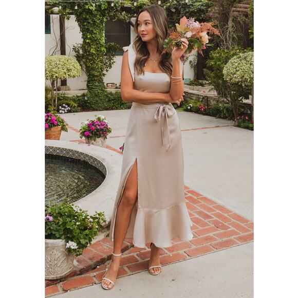 Show Me Your Mumu Claire Midi Dress Show Me the Ring Satin XL NWT - Picture 2 of 8